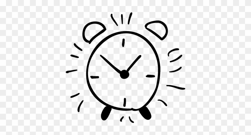 Alarm Clock Hand Drawn Outline Vector - Hand Drawn Clock Face #1184711