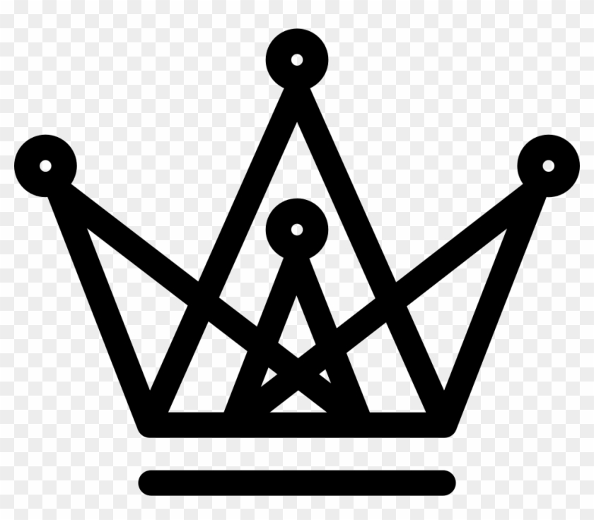 Royal Crown Of Crossed Lines And Small Circles On Points - Triangle Crown Tattoo #1185306