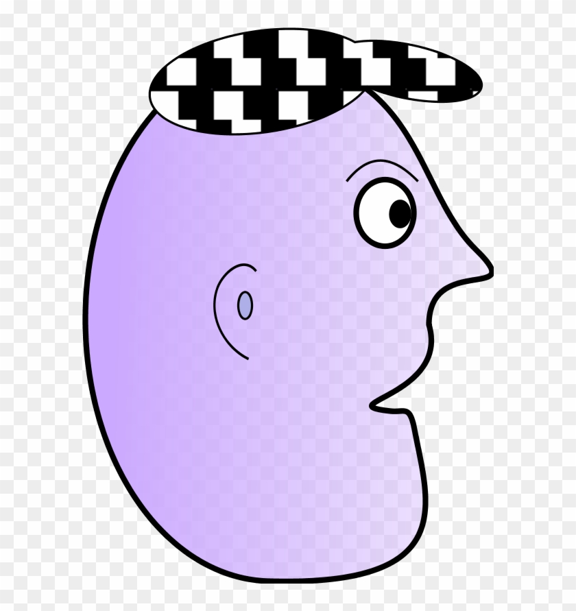Cartoon Man Face Profile Wearing Cap - Clip Art #193463