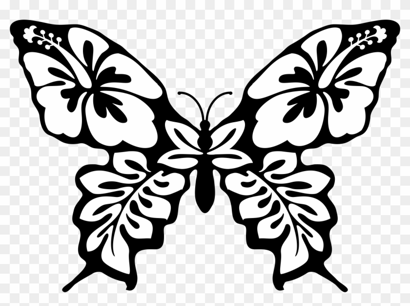 Clipart - Easy Drawings Of Flowers And Butterflies #194336
