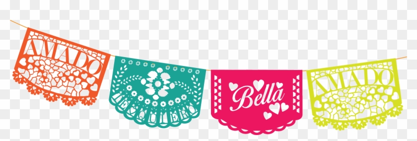 Mexican Cuisine Paper Banner Papel Picado Clip Art - Mexican Banner Clipart Transparent #195218