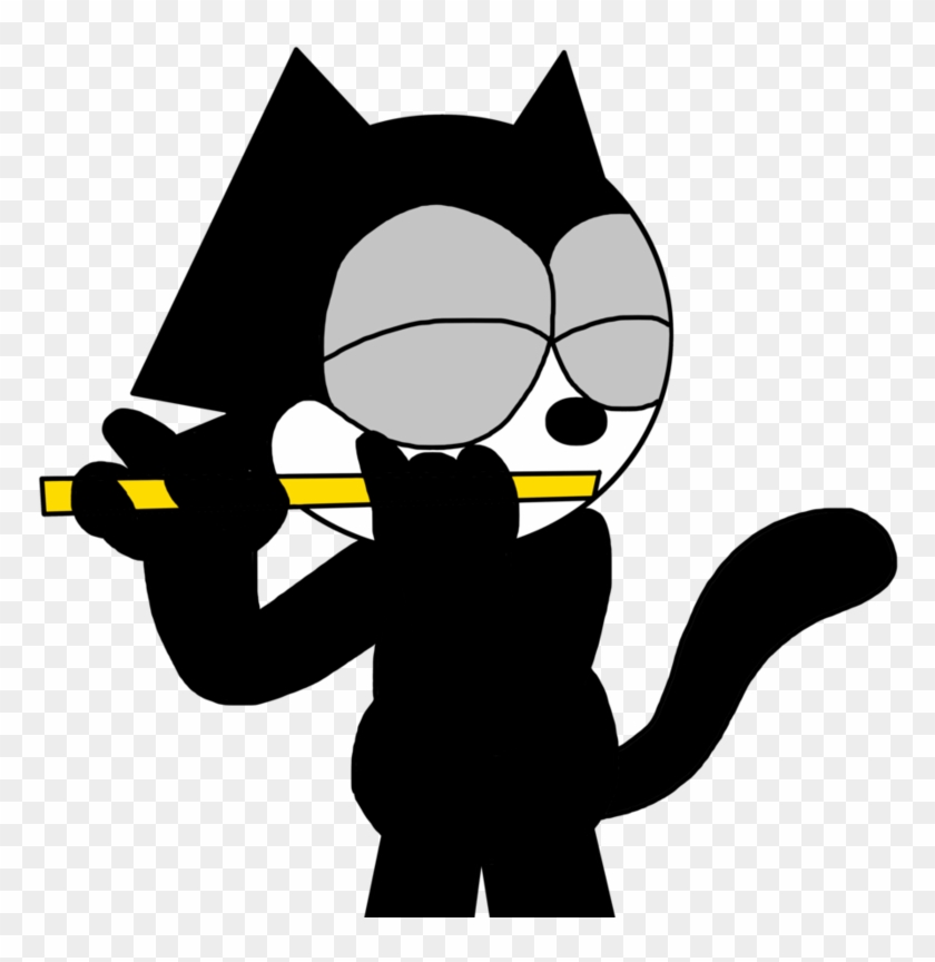 Felix Playing A Flute - Cartoon #1185499