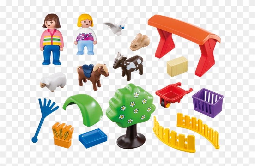 Montreal Playmobil Petting Zoo Building Kit - Playmobil 6963 1.2.3 Petting Zoo With 5 Animals Toy #1186532