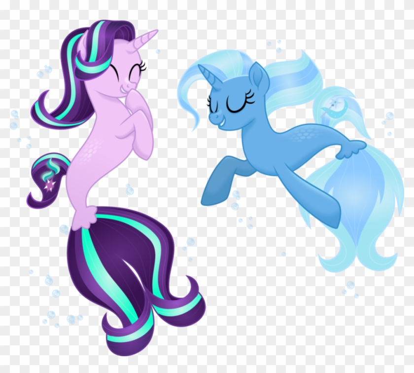 Starlight And Trixie By Limedazzle - My Little Pony Seapony #1187468