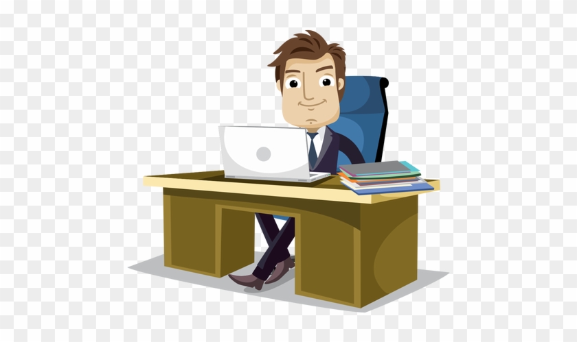Businessman Working At Office Cartoon - Sieges Portable Travel Airplane Footrest Hammock Flight #1187857
