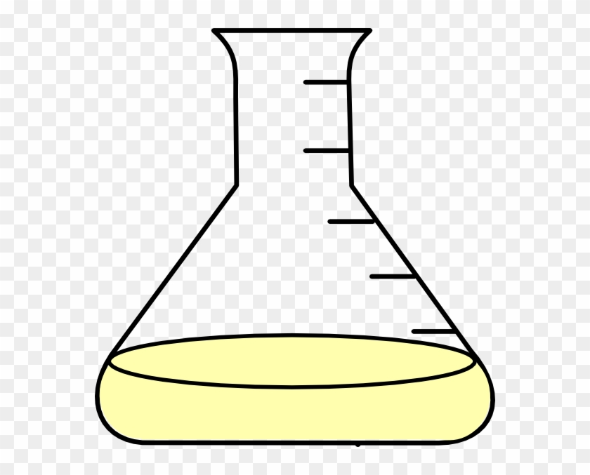 Yellow Flask Clip Art At Clker - Erlenmeyerova Baňka #1188419