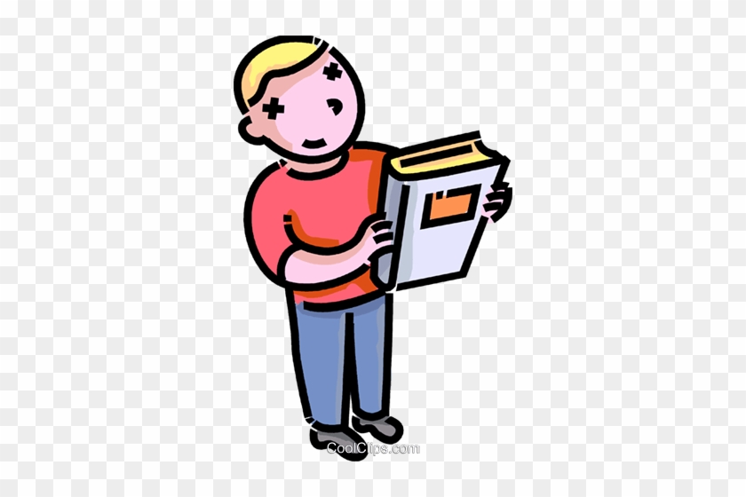 Boy With A Book Royalty Free Vector Clip Art Illustration - Boy With A Book Royalty Free Vector Clip Art Illustration #1189239