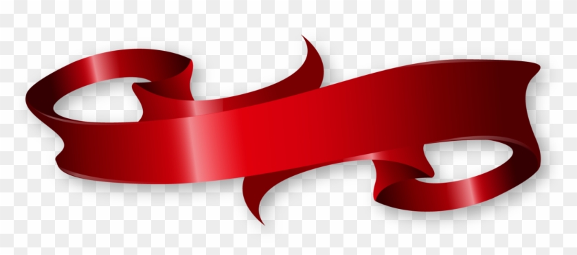 Christmas Ribbon Clipart Arrow - Banner Red Ribbon Png #1190324