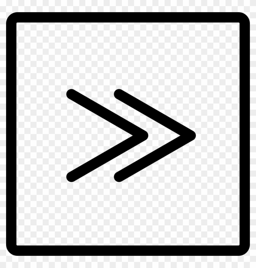 Right Arrows In Square Button Outline Comments - Arrow #1191444