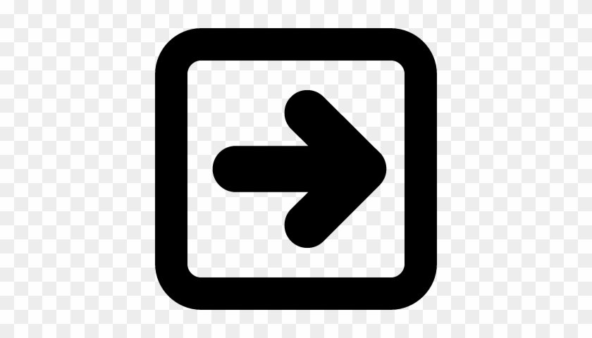 Right Arrow In Square Button Outline Vector - Math Symbols Black And White Png #1191454