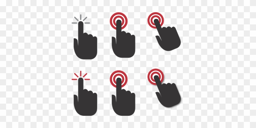 Hand Click Click Here Finger Touch Click I - 広告 クリック #1193938