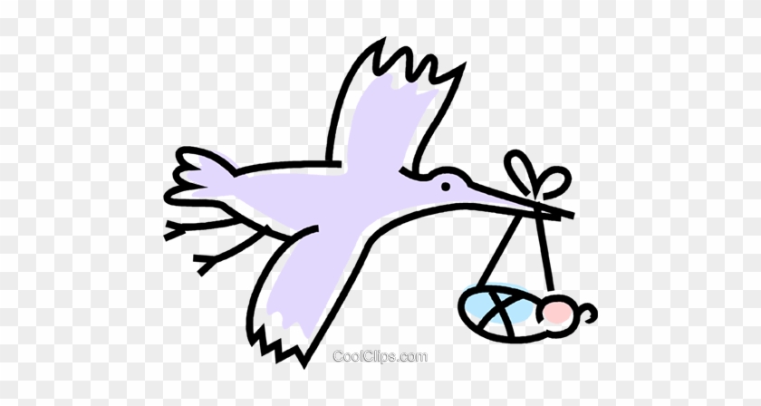 Stork Delivering A Baby Royalty Free Vector Clip Art - Stork Delivering A Baby Royalty Free Vector Clip Art #1195192