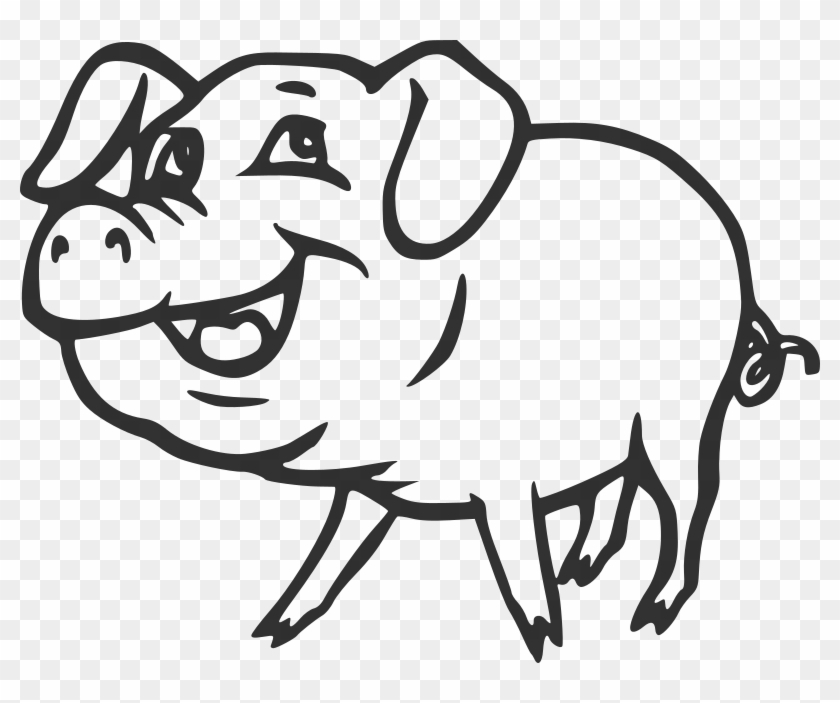 Pig Black And White Cartoon #1196263