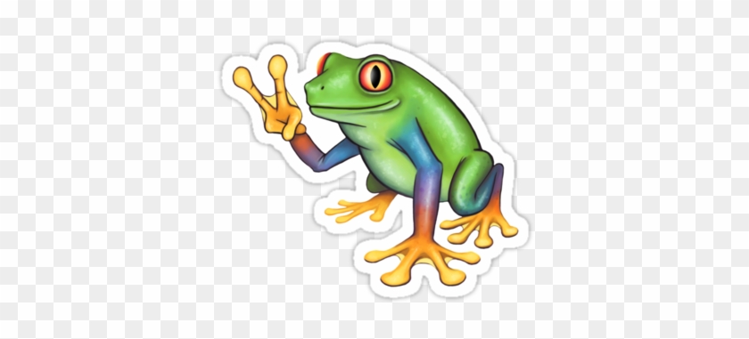 Red Bubble Peace Frog - Psychedelic Frog Clipart #1196588