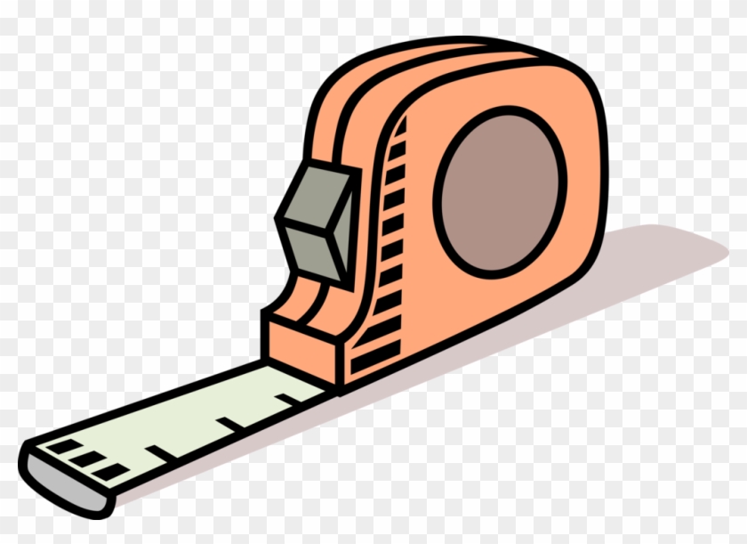 Vector Illustration Of Tape Measure Or Measuring Tape - Construction Tools Clip Art #1196682