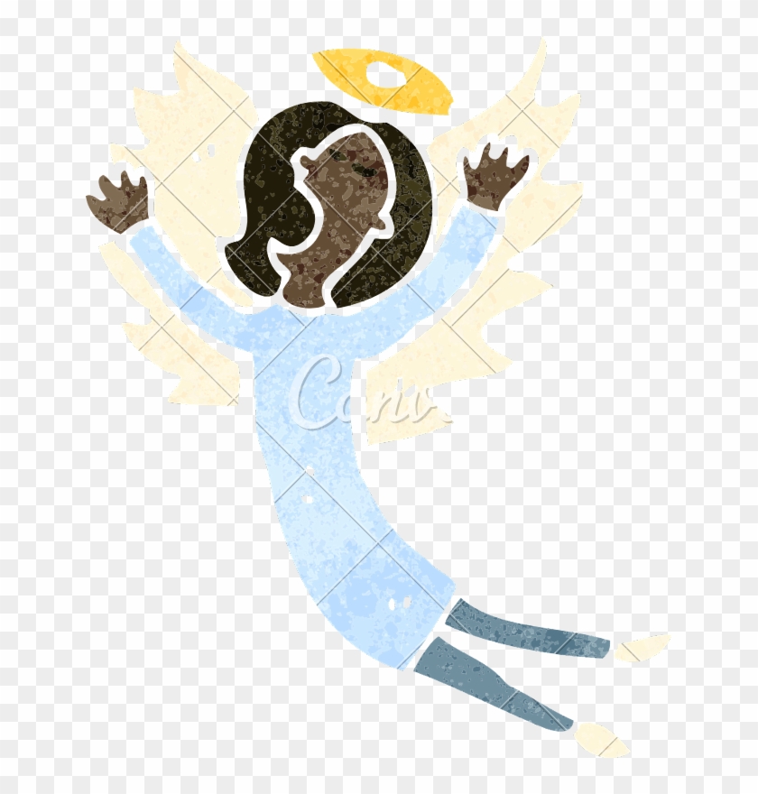 Retro Cartoon Angel Wings - Cartoon #1197337