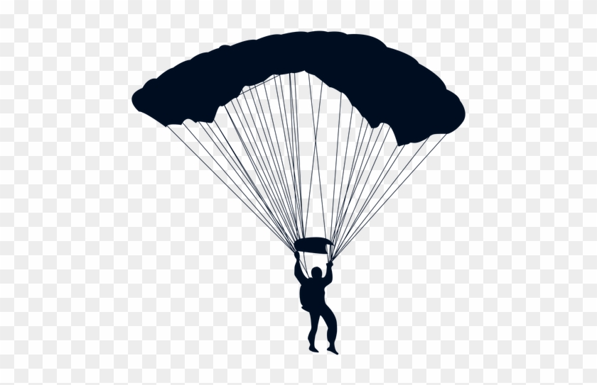 Man Falling With Parachute Silhouette - Parachute Silhouette #1197755