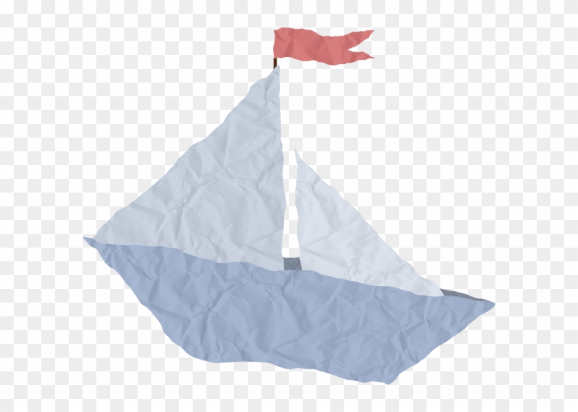Crumpled Paper Boat Clip Art At Clker Com Vector Clip - Paper Boat Clip Art #1198007