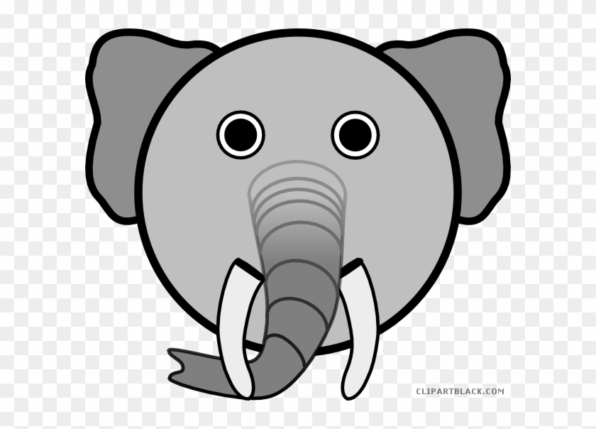 Elephant Face Animal Free Black White Clipart Images - Animal Head Clip Art #1199025