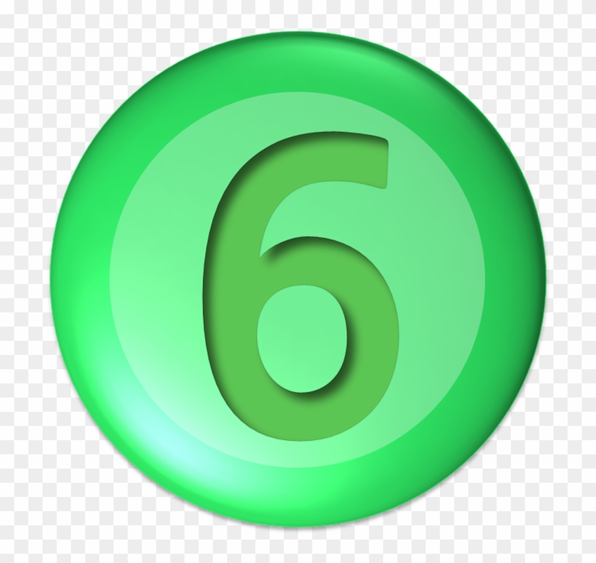 Button Clipart Number 6 - Number #1199299