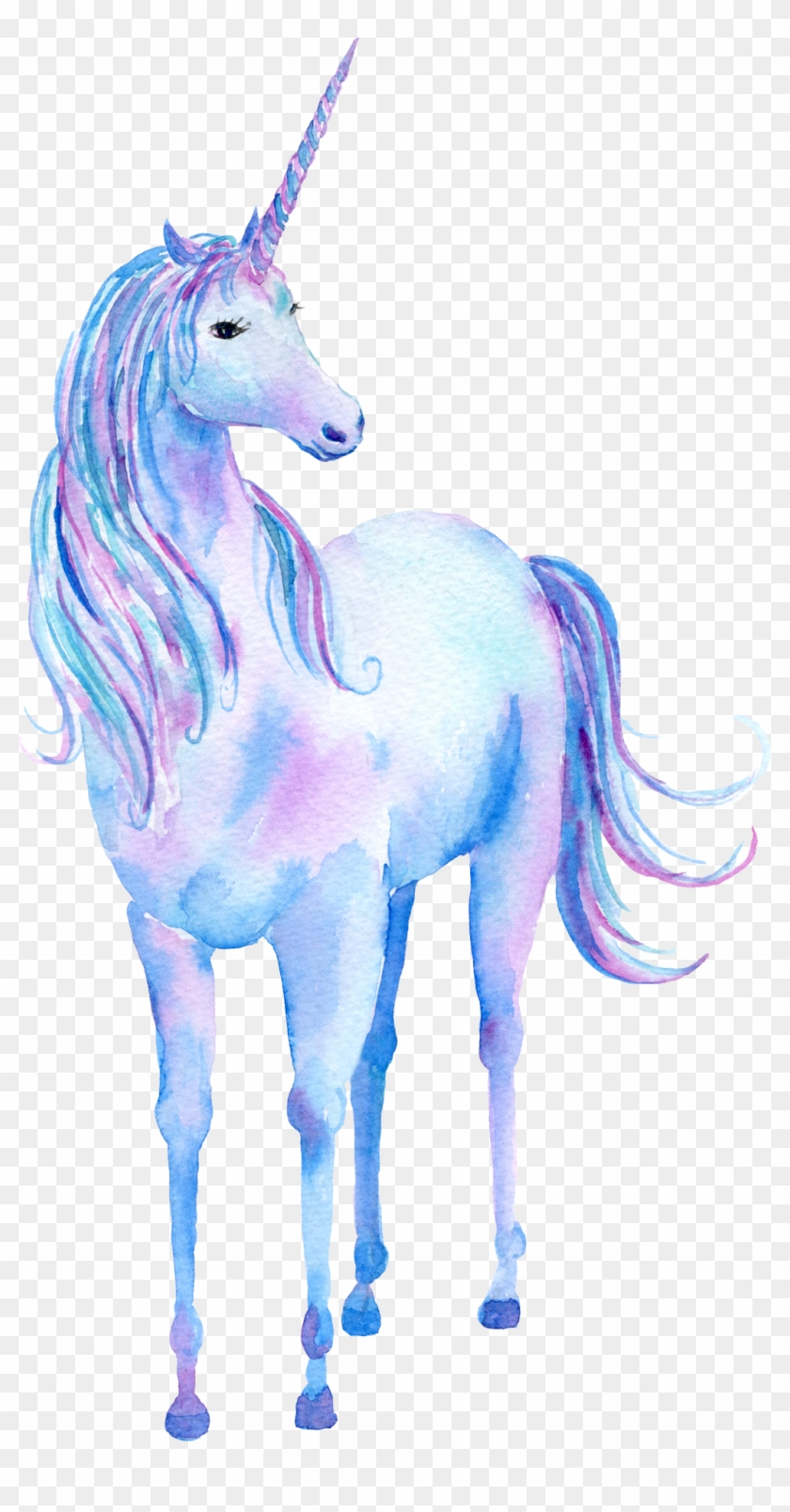 Unicorn Watercolor Painting Poster - Unicorn Watercolor Rainbow #1200510