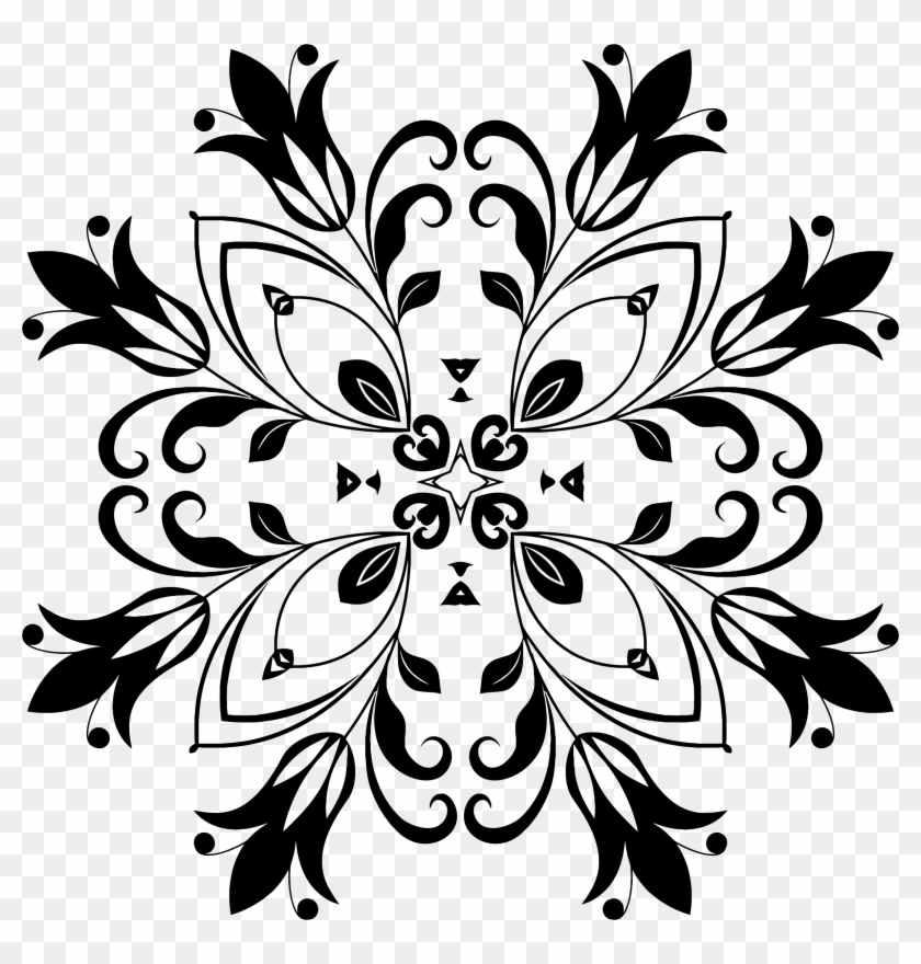 Floral Design 13 - Motif Bunga Hitam #1200711