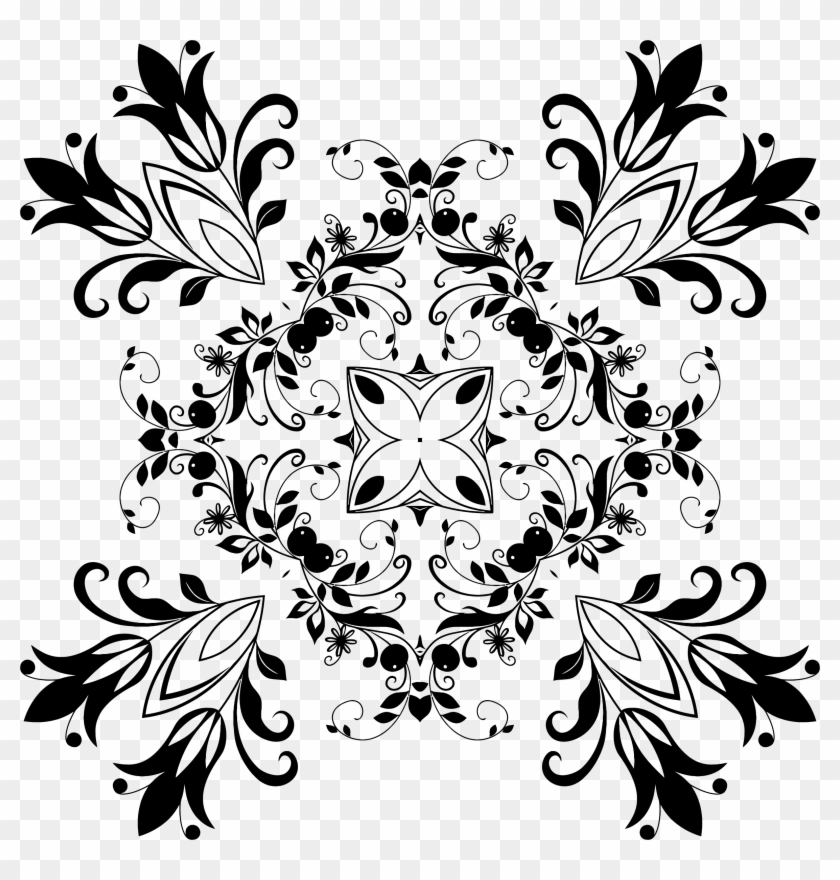 Floral Design 12 - Vektor Bunga Hitam #1200719