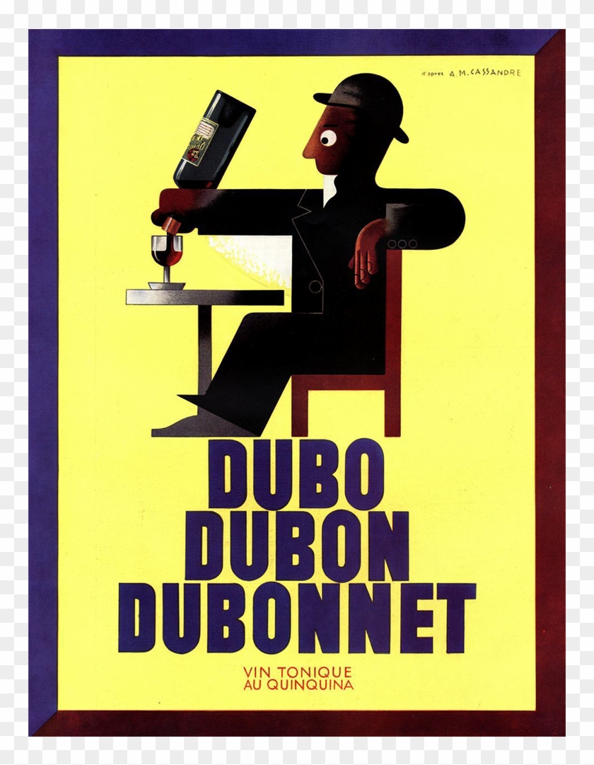 Original French Vintage Alcohol Advertisement Print - Cassandre Dubonnet #1200803
