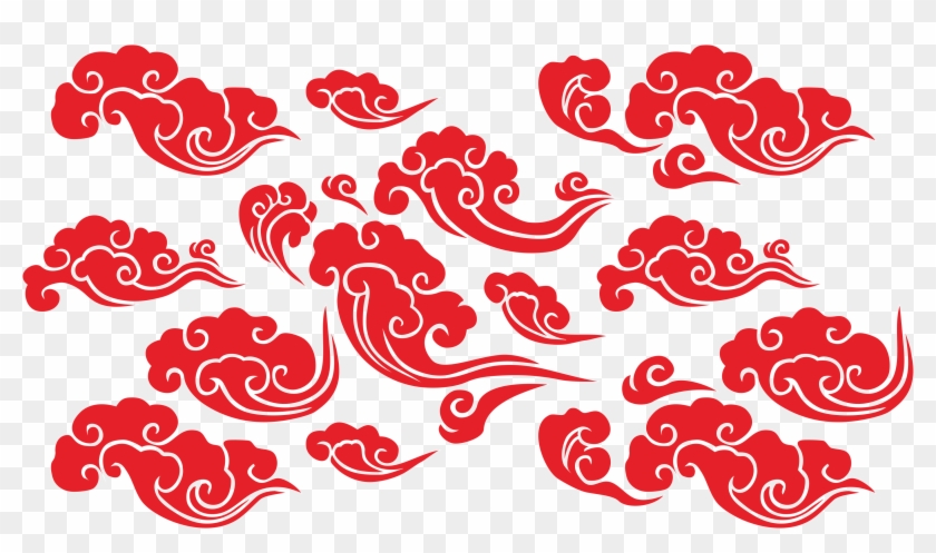 Red Cloud Clipart Vector - Chinese Cloud Vector Png #1201971