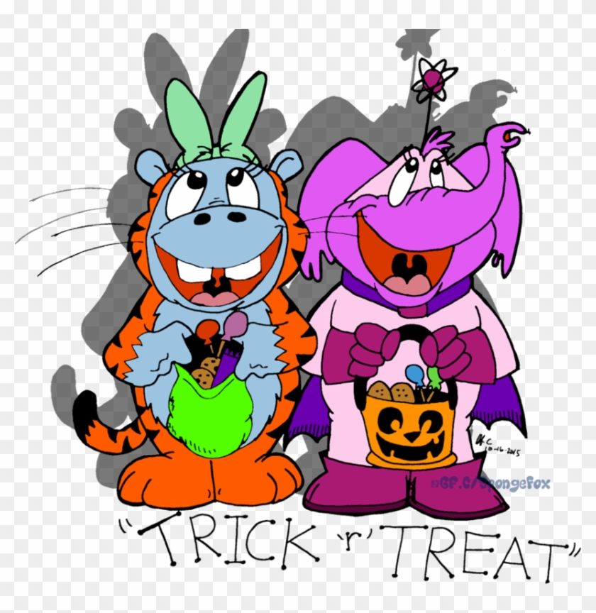 Halloween Sweeties-hippo And Elephant By Spongefox - Cartoon #1205287