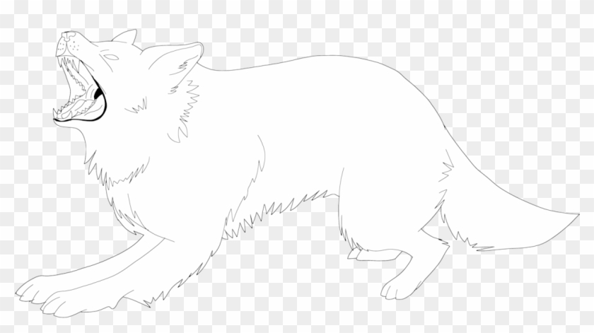 Wolf Drawing Outline For Kids - White Outline Of A Wolf #1205793