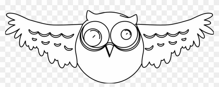 Cartoon Owl Black White Line Art Drawing Scalable Vector - Owl #1206749