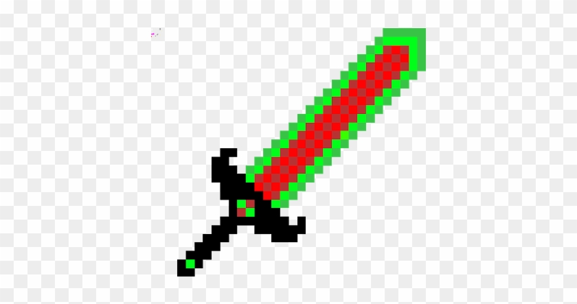 Emerald Clipart Minecraft - Pixel Art Minecraft Sword #1208308