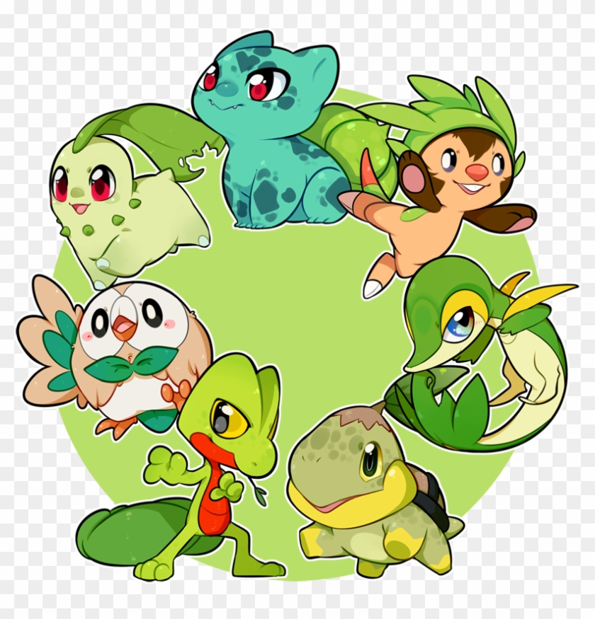All Of Them Together Because Why Not Right ٩ - All Grass Type Starters #1209397