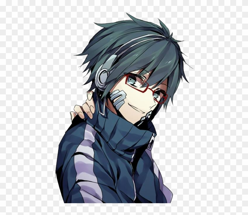 Anime Guy With Blue Hair And Glasses #1209760