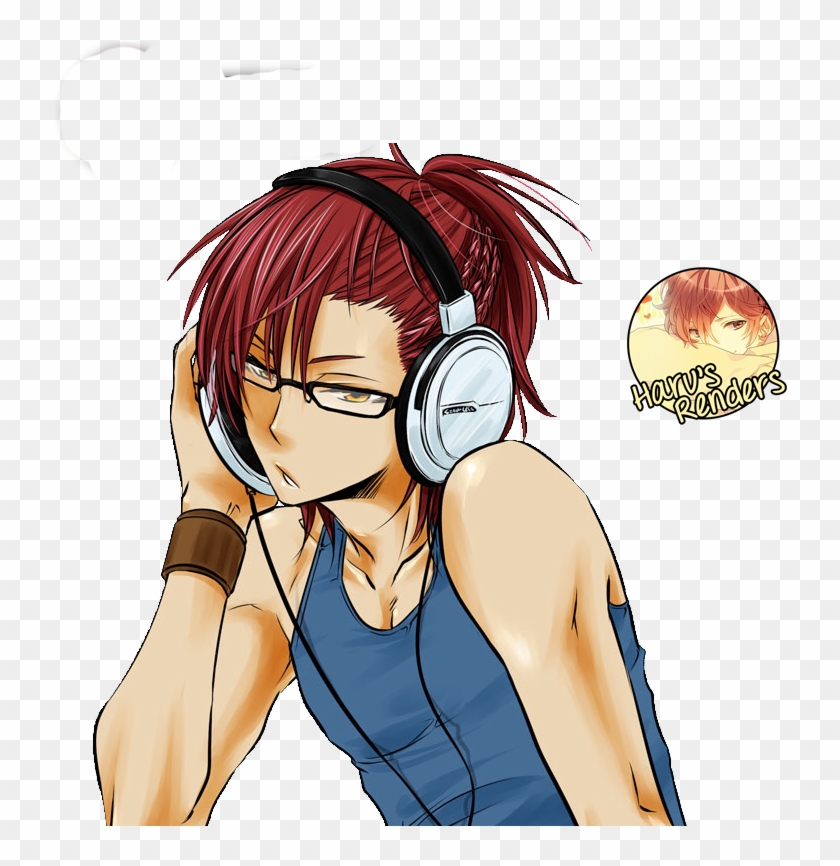 Anime Boy Render By Harurenders On Deviantart Rh Deviantart - Anime Guy With Red Hair And Headphones #1209905