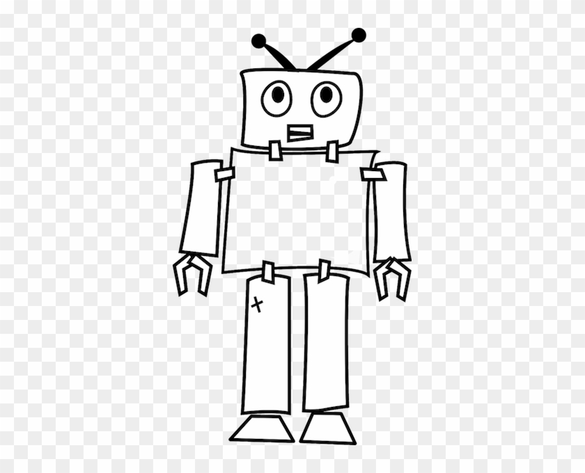 Ai Inspired Knitting For Geeks - Outline Picture Of Robot #1210515