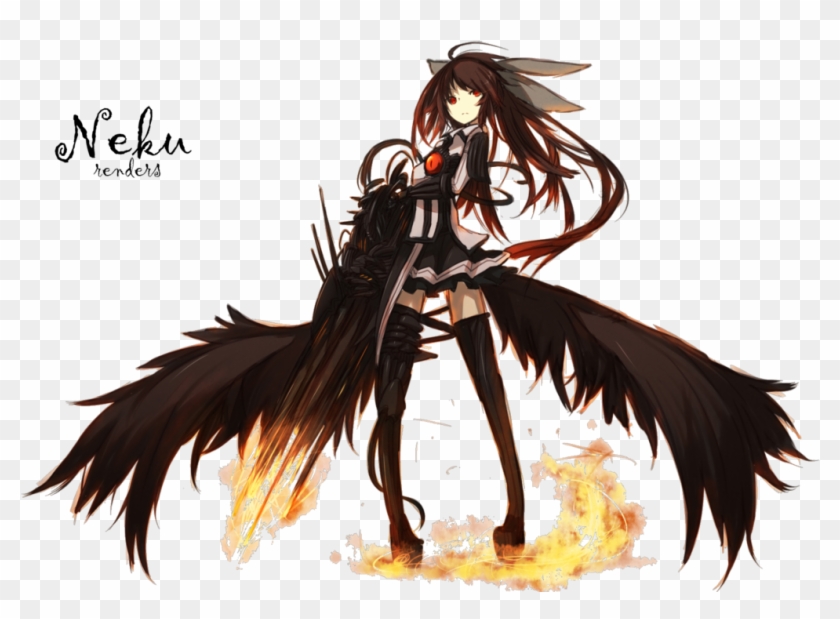 Anime Wolf Demon Girl With White Hair Download - Anime Black Wings #1211138