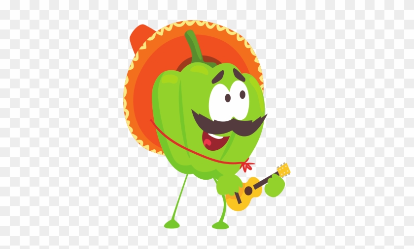 Funny Cartoon Green Pepper Character - Drawing #1211745