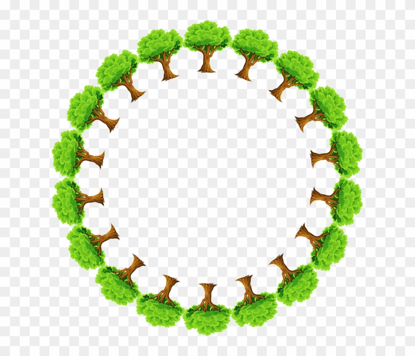 The French Forest Market Is Correlated With The Forest - Green Round Frame Png #1212126