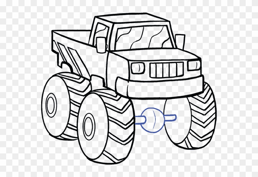 Fire Truck Drawing Easy At Getdrawings - Drawing A Monster Truck Step By Step #1212934
