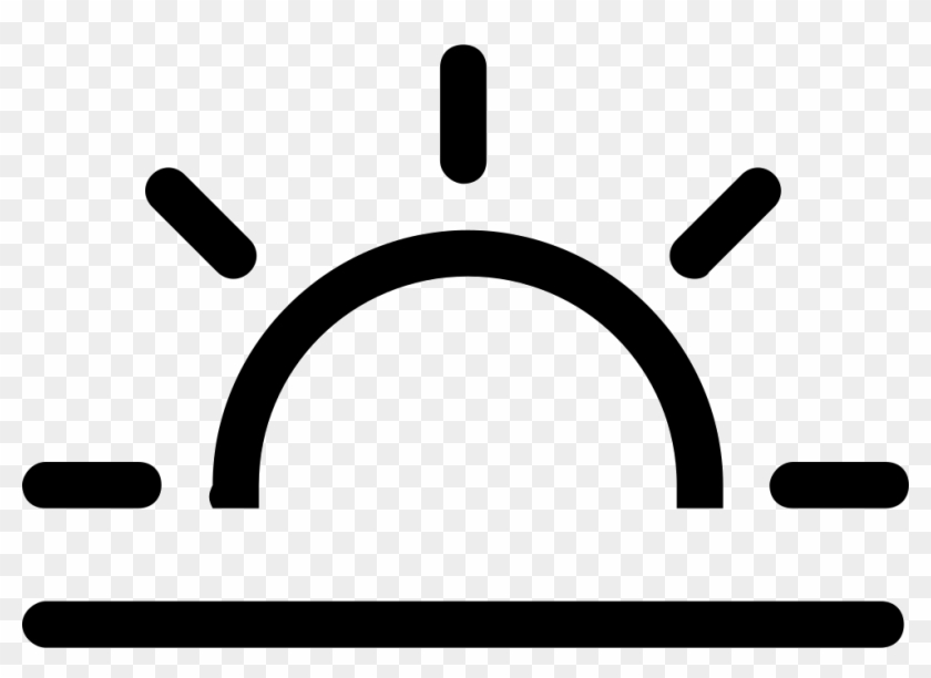 Sunset Outlined Weather Symbol Of The Sun On The Horizon - Sunset Icon Transparent #1213558