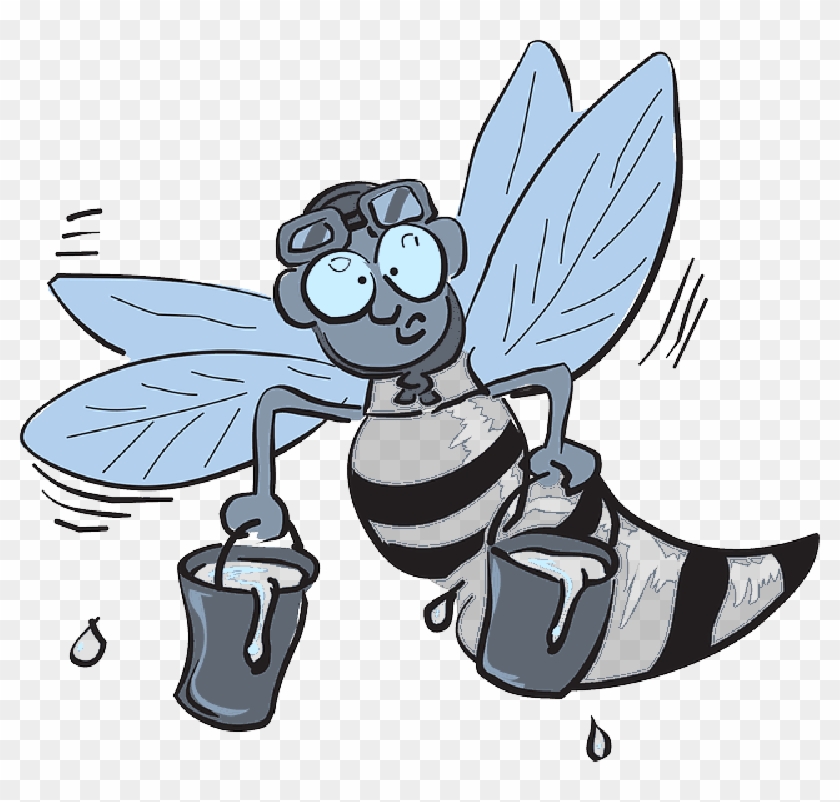 Honey, Cartoon, Bee, Flying, Wings, Insect, Buckets - Yellow And Black Hornet Wasp Bee With Honey Tote Bag, #1214274