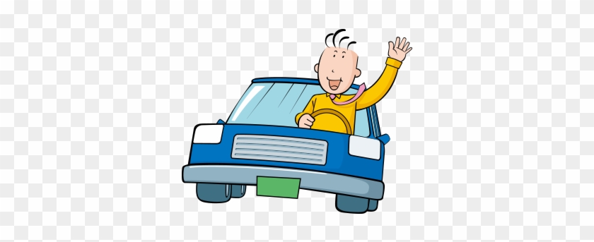 Cartoon Character Driving - Vector Graphics #1216090