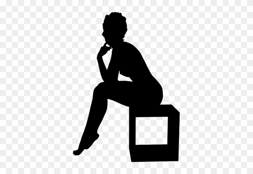 Sit Clipart Duduk - Girl Silhouette Sitting #1216838