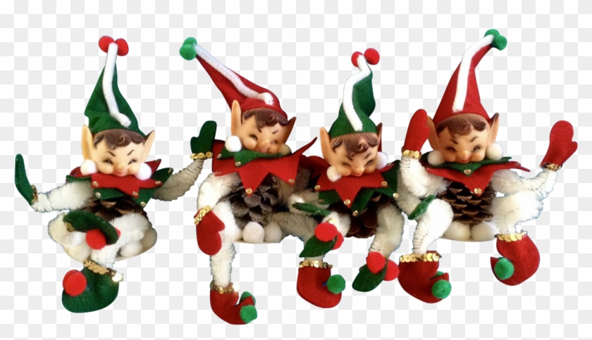 Vintage Christmas Rubber Face Pixie Elf Pipe Cleaner - Christmas Ornament Png Vintage #1216880