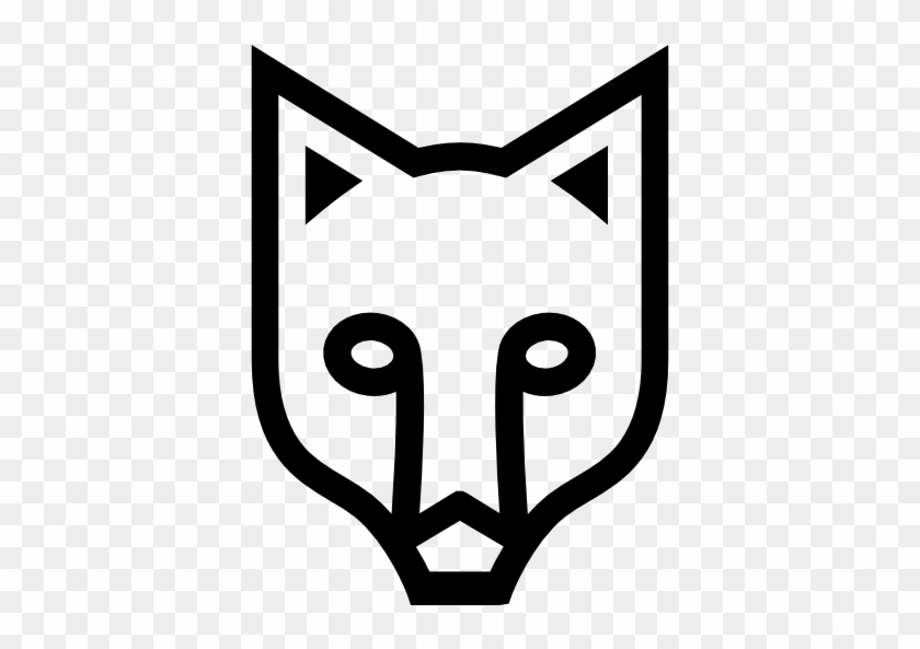 Fox Face Outlined Frontal View Free Icon - Fox Face Drawing Outline Front #1217174