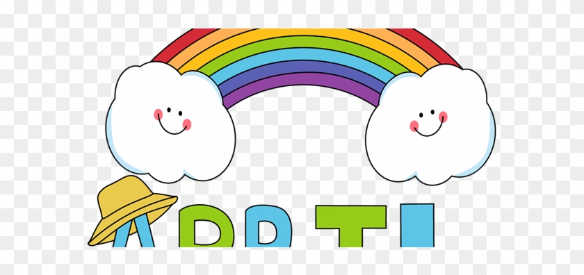 Happy April - Rainbow With Clouds Clipart #1217268