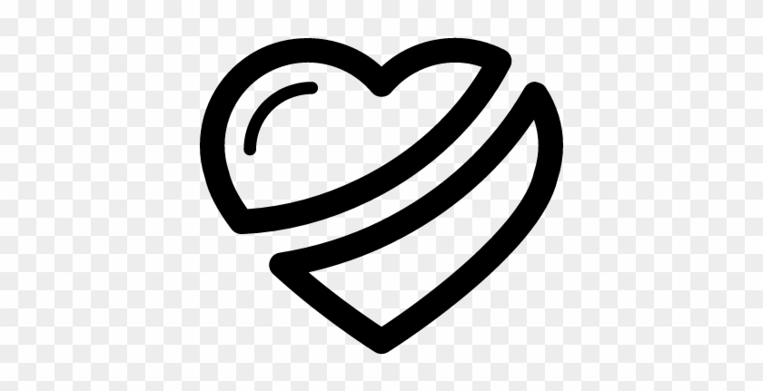 Broken Heart Shape Outline Variant Vector - Broken Heart Shape Black And White #1218592