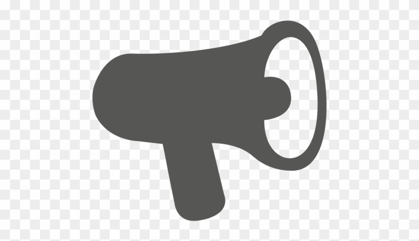 Flat Gray Megaphone Icon - Social Media Marketing #1218694